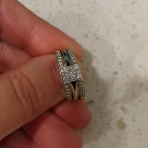 Engagement ring and 2 wedding bands
